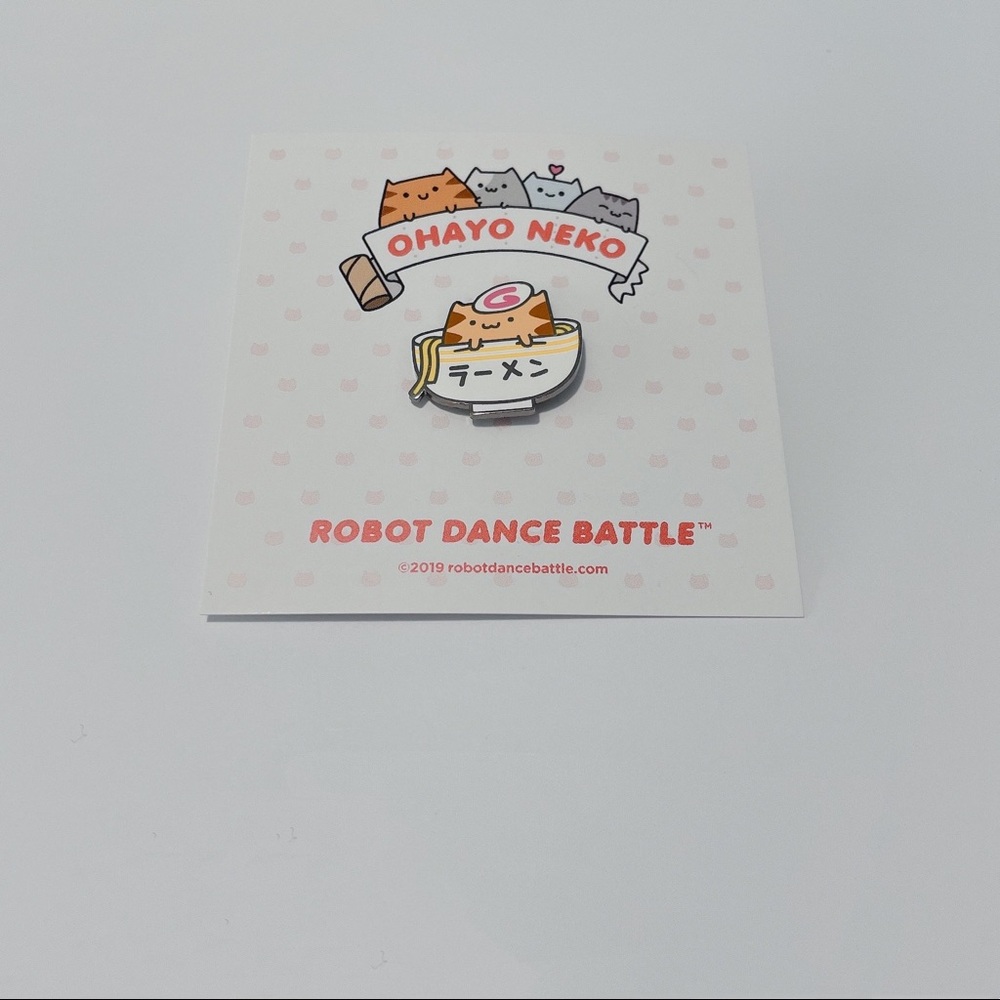 Neko Ramen Cat Enamel Pin by Robot Dance Battle